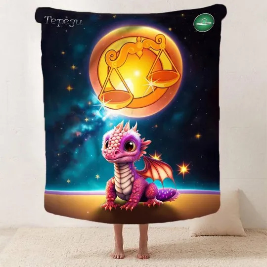 Купити Плед 3D авторский со знаком зодиака на 2024 год Весы 2766_B 12894 135х160 см