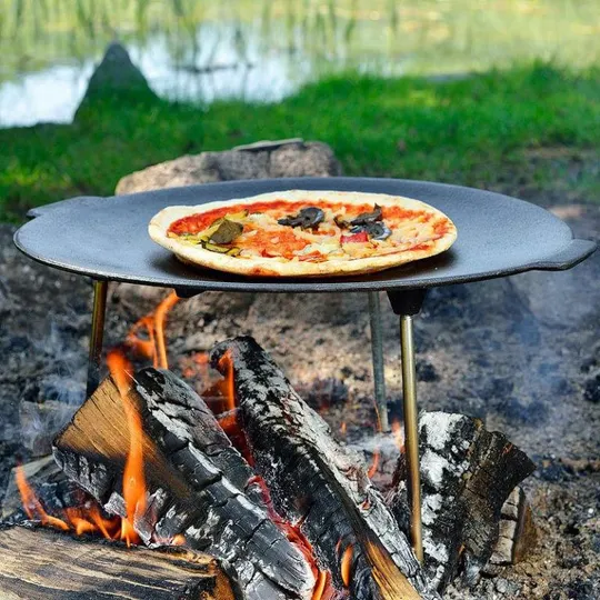Садж сковорода для открытого огня 50 см на ножках 28 см, очаг для костра Ціна