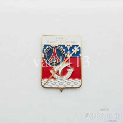 фото, значок футбол  ФК ПСЖ Париж  Франция  - France.  (серия герб города и эмблема клуба)