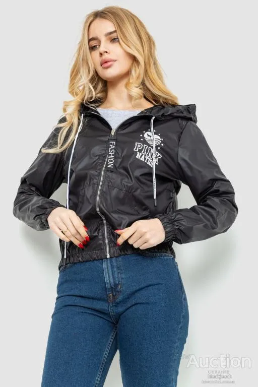 Ветровка женская, цвет черный, 177R007-10 Ціна