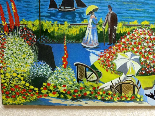 Купити Картина Терраса в Сент-Адрессе копия Клода Моне 50*40 см. Холст масло ручная работа.