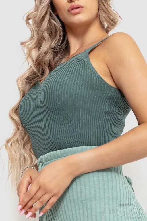 Купити Майка женская в рубчик, цвет зеленый, 204R020-1