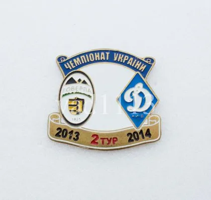 фото, Футбол значок Говерла Ужгород - Динамо Киев  Премьер-Лига  2013-2014
