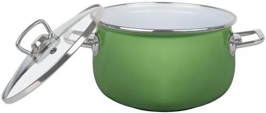Купити Кастрюля эмалированная Idea Home Green 6832848 24 см 6.5 л зеленая
