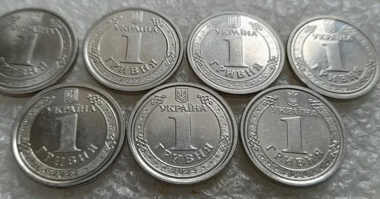 (7244) набір 1 гривня: 2018, 2019, 2020, 2021, 2022, 2023, 2024 - 7 монет одним лотом Продаж