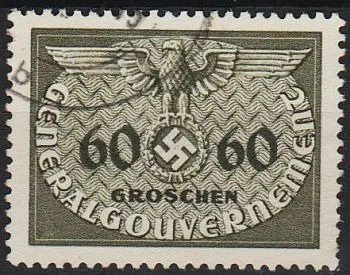 фото, 1940 - Рейх - GG - Службова 60 Mi.11 _3,0 EU _гаш