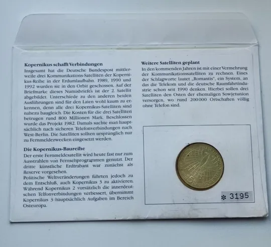 5 марок 1973 года серебро Николай Коперник монета запечатана в конверте gn656. Продаж