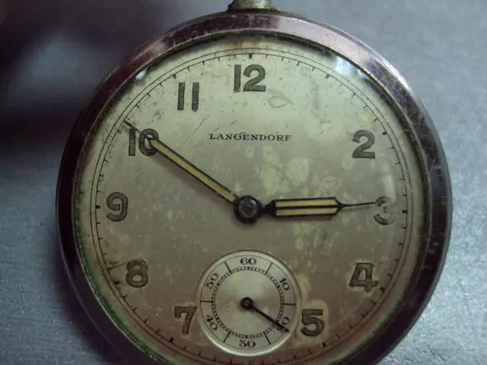 Карманные часы Langendorf Swiss made швейцария длина 6,2 см, диаметр 5 см на ходу №11936 З аукціону