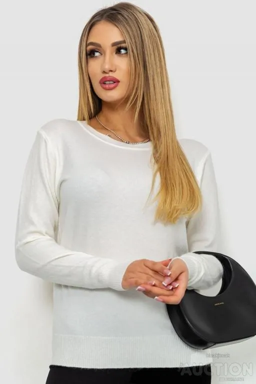 Кофта женский однотонный повседневный, цвет молочный, 244R2033 Ціна