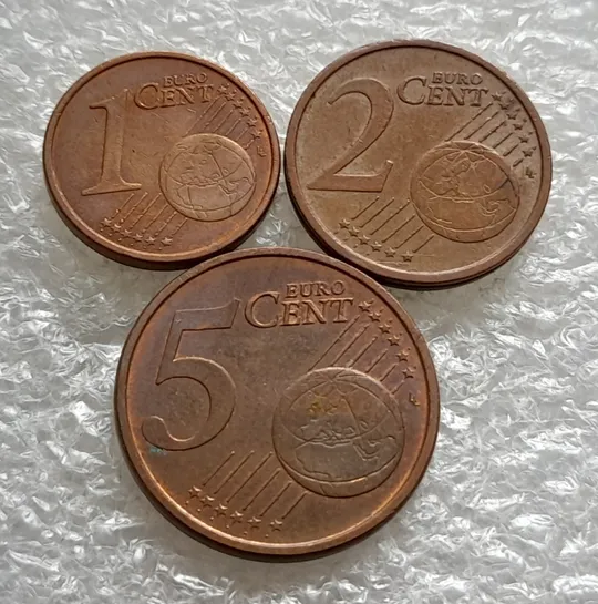 (1944) 1,2,5 євроцентів 2002 Італія  - 3 монети одним лотом (1,2,5 евроцентов 2002 Италия) Інтернет-аукціон