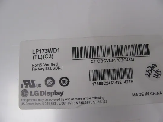 МР10-3  матриця LP173WD1 TL C3 17.3&quot;  WXGA++ LVDS 40 pin TN a-Si TFT-LCD , LCM 1600*900 Де купити