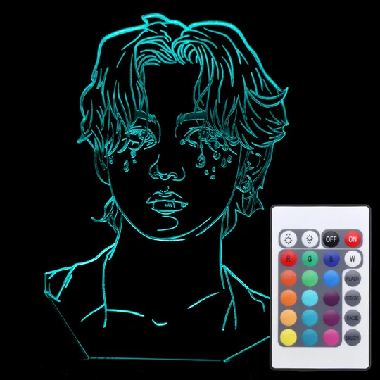 Акриловий світильник-нічник з пультом 16 кольорів BTS Кім Техен "V" tty-n001043 Ціна