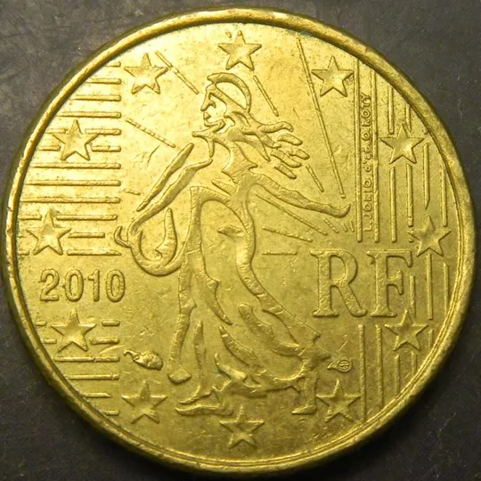 10 євроцентів 2010 Франція Ціна