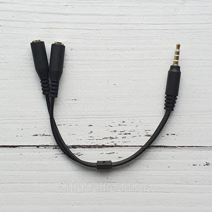фото, Аудіо кабель / перехідник розгалужувач mini Jack Audio Cable AUX 3.5mm (Male) для ПК ноутбука