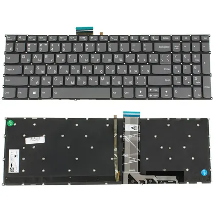 фото, Клавіатура для ноутбука LENOVO (IdeaPad: 5-15) rus, black, без фрейма, підсвічування клавіш