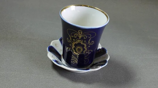 Чашка с блюдцем советский фарфор БУ горнятко Бронниця с блюдцем Довбиш Ціна