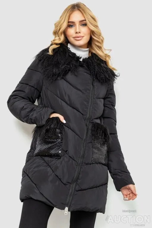 Куртка женская однотонная, цвет черный, 235R5068 Ціна