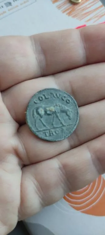 Древняя монета Троя, Александрия, лошадь пасётся, богиня Тихе ft352 Інтернет-аукціон