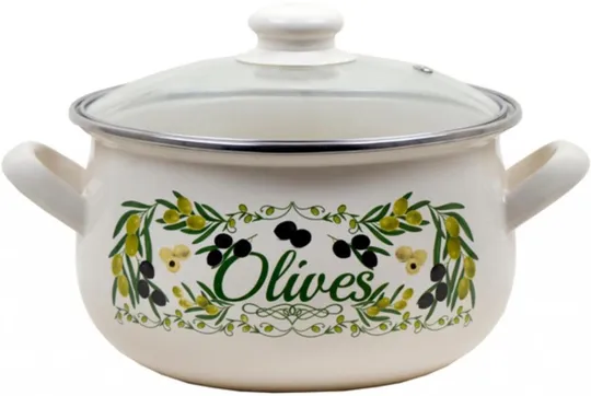 Кастрюля эмалированная Idea Home Olives 6832840 20 см 3.3 л Ціна