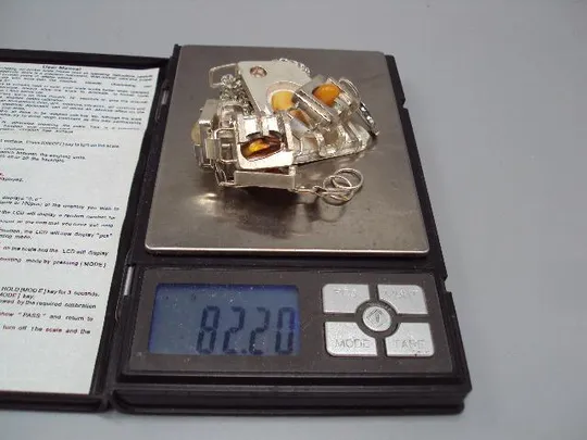 Женский набор колье цепочка и кулон и браслет янтарь серебро 925 проба Украина вес 82,2 г №14120 Недорого