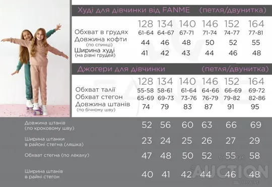 Дитячий костюм худі та джогери для дівчинки колір м'ята Де купити