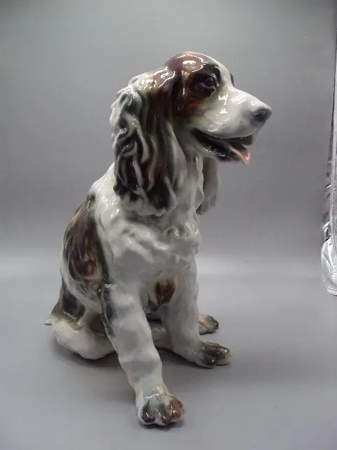 Фигура фарфор статуэтка собака кокер спаниель собачка большая высота 32,5 см №14259 Недорого