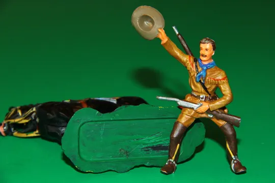 ковбой трапер ОЛД ШАТТЕРХЕНД на коні № 7550 траппер ELASTOLIN 70мм ФРГ Де купити