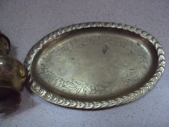 Спецовники набор для специй солонка перечница и поднос латунь Индия высота 10 см №11493 Де купити