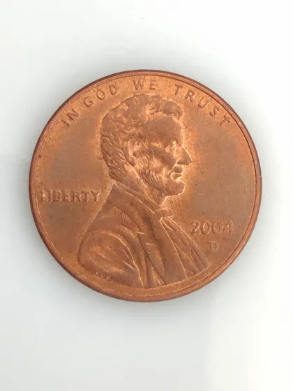 фото, #709 США 1 цент 2004 Лінкольн Цент (Мітка монетного двору: D - Денвер)