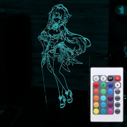 Акриловий світильник-нічник з пультом 16 кольорів Гань Юй (Ganyu) tty-n000658 Ціна