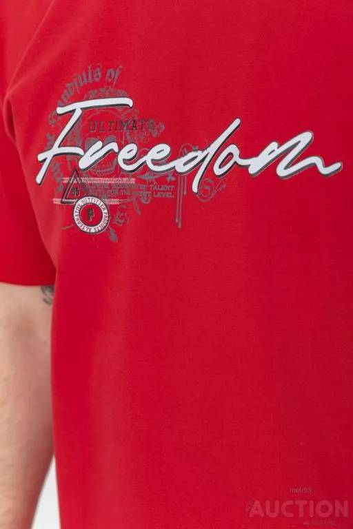 Футболка мужская батал, цвет красный, 208R019 Де купити