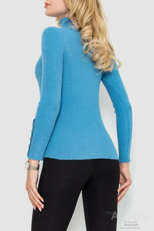 Гольф женский в рубчик, цвет джинс, 204R036 Продаж