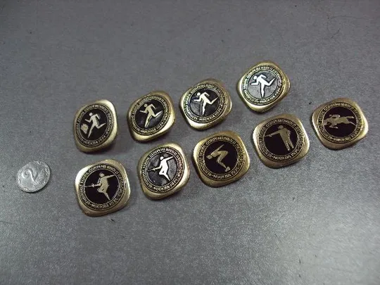 знак современное пятиборье москва 1974 лот 9 шт №3529 Ціна