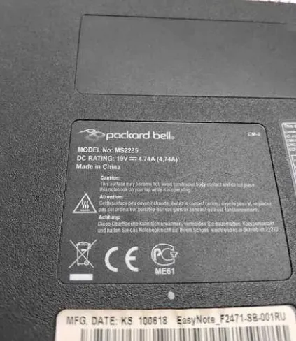 Packard Bell TJ71 ( MS 2285 ) відносно робочий З аукціону