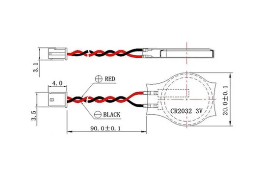 Купити Батарейка BIOS CR2032 2 pin 2 пин 3v в для ноутбука биос с скотчем