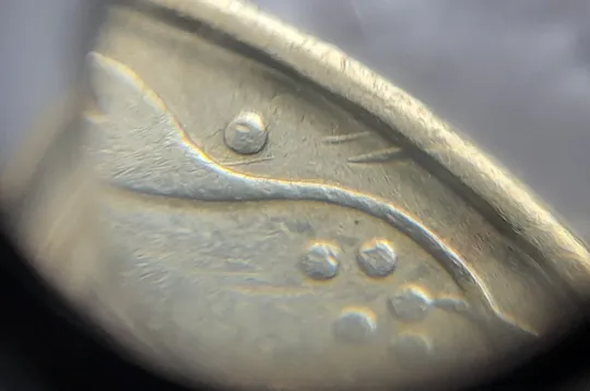 (5164) 50 копійок 1992 1АВм брак "дві полоски" на реверсі (50 копеек 1992 царапина штемпеля) Продаж