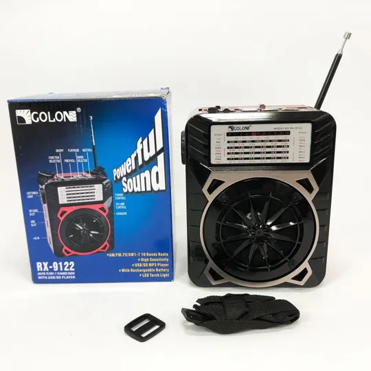 Радиоприемник GOLON RX-9122 портативная колонка всеволновое переносное радио FM фонарь LED. Цвет: к З аукціону