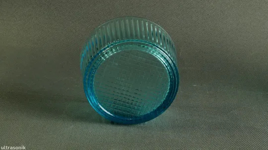 Ваза ємкість цукерниця стара радянська бірюзове блакитне кольорове скло Вживане Ф 12,1 см Продаж