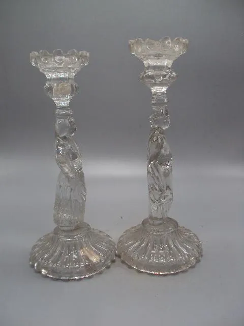 Подсвечники стекло пара Испания женщина и мужчина подсвечник девушка и кавалер лот 2 шт №14012 Де купити