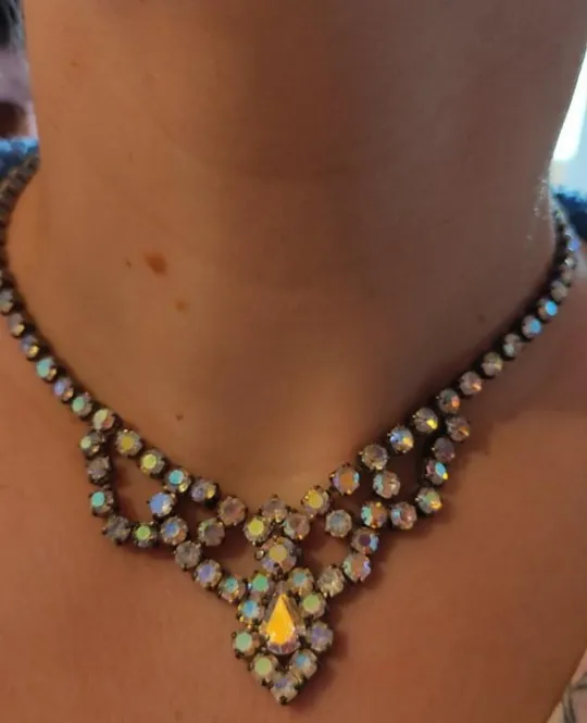 Колье винтажное Аврора Бореалис Чехословакия 1970-е bl534 Недорого