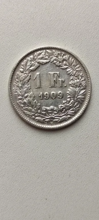 Монета серебро 1франк 1909 Швейцария cw352 Ціна