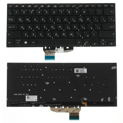 фото, Клавіатура для ноутбука ASUS (X430 series) rus, black, без фрейма, підсвічування клавіш