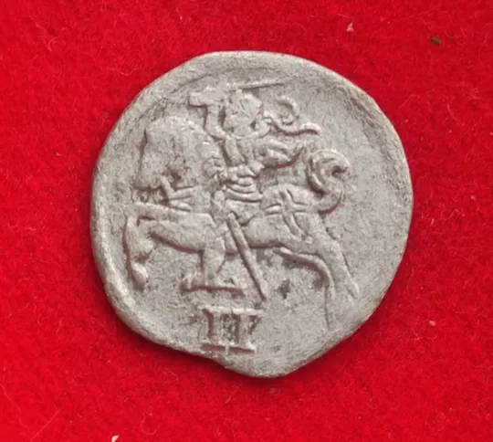 Купити Двойной денарий 1566 года монета серебро Литва-Польша рыцарь с мечом на коне tf873.