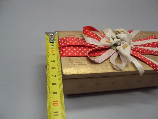 Шкатулка с бантиком дерево цветы каллы размер 5,4 х 15,7 х 7 см №18388 Продаж