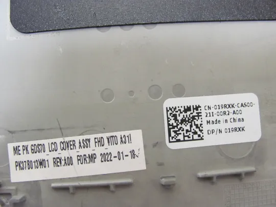 номер0947-9  кришка матриці Кришка дисплея Тильна кришка Корпус матриці Верхня кришка Задня кришка matrix cover Top Case LCD Cover Rear Lid Back Cover Housing Cabinet PK37B013W01 019RXK для Dell Alienware X17 R1 R2 оригінал Інтернет-аукціон