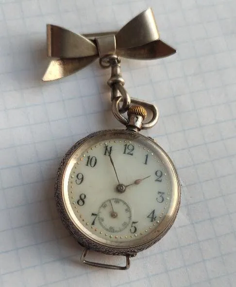 Старинные карманные часы, часы-брошь из серебра 925 пробы, не рабочие ms356 Ціна