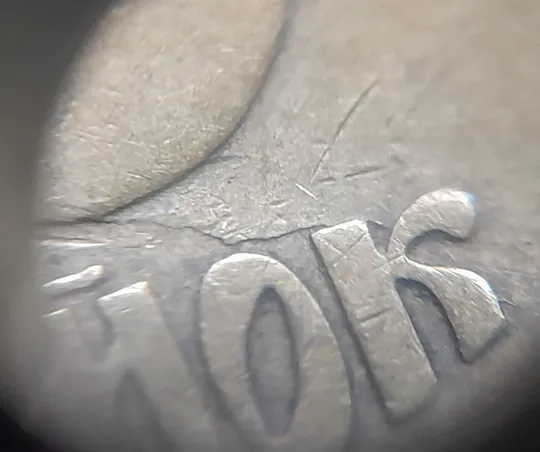 (1321) 25 копійок 1992 3БАм тріщина в металі монети на реверсі, 1 варіант (25 копеек 1992 3БАм брак) Де купити