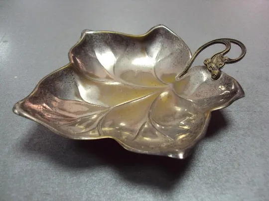 Купити Пепельница лист винограда листочек листик Европа латунь посеребрение высота 2,5 см (№1551) №11472