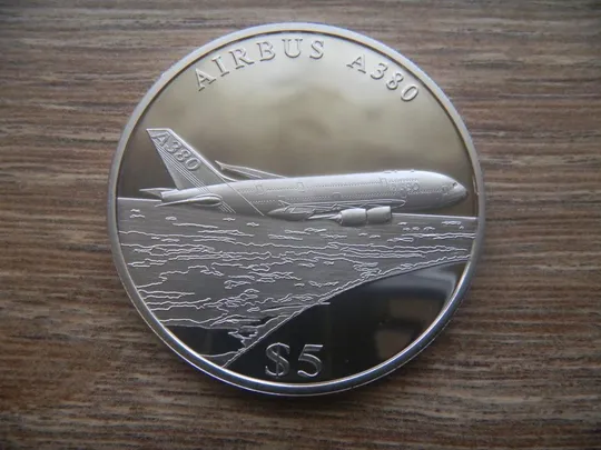 Либерия 5 долларов, 2005 Аэробус А380 (#1) Ціна