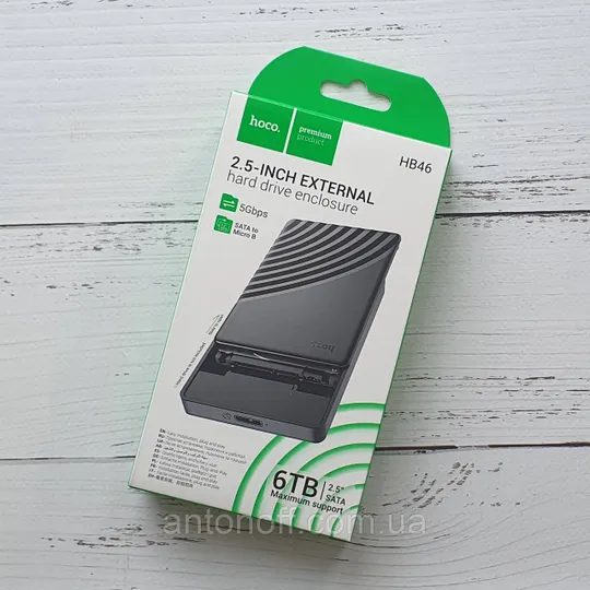 Зовнішня HDD кишеня жорсткого диска Hoco HB46 2.5&quot; USB3.0 SATA 5Gbps 6TB Чорний Ціна